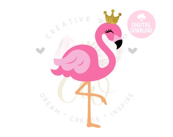 Detail Flamingo With Crown Clipart Nomer 8
