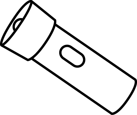 Flashlight Clipart Black And White - KibrisPDR