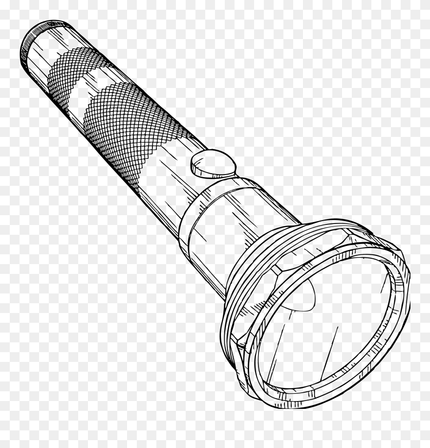 Detail Flashlight Clipart Black And White Nomer 6