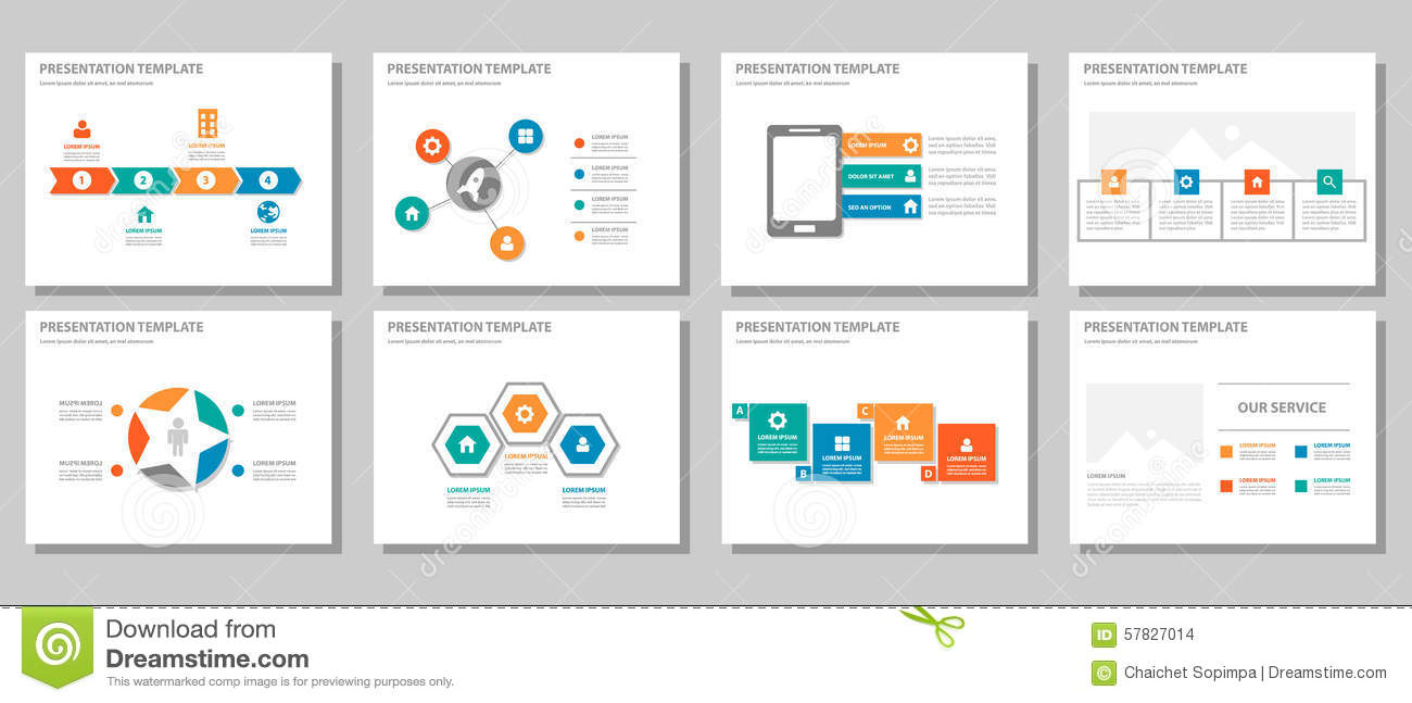 Detail Flat Design Powerpoint Template Nomer 23