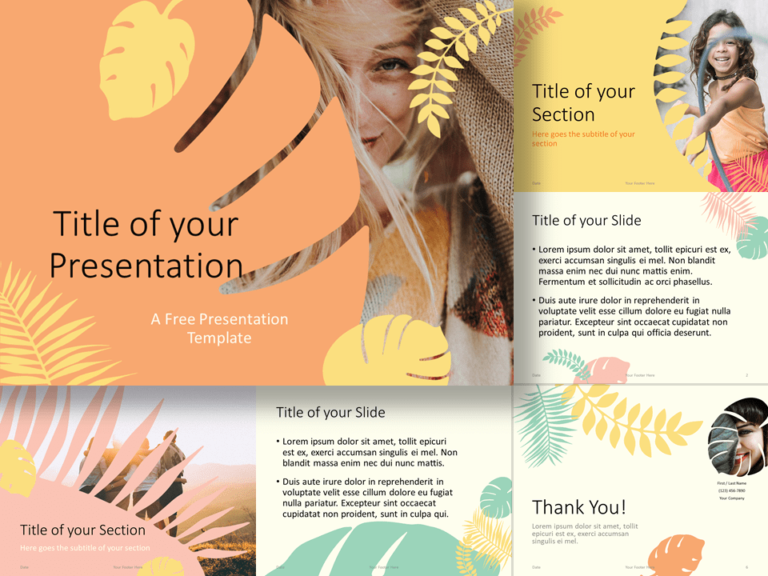Detail Flat Design Powerpoint Template Free Nomer 34