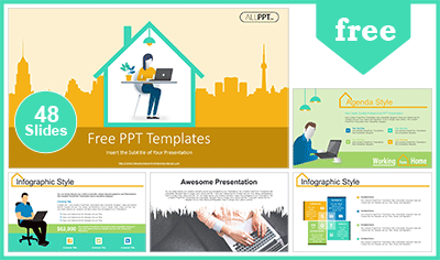 Detail Flat Design Powerpoint Template Free Nomer 47