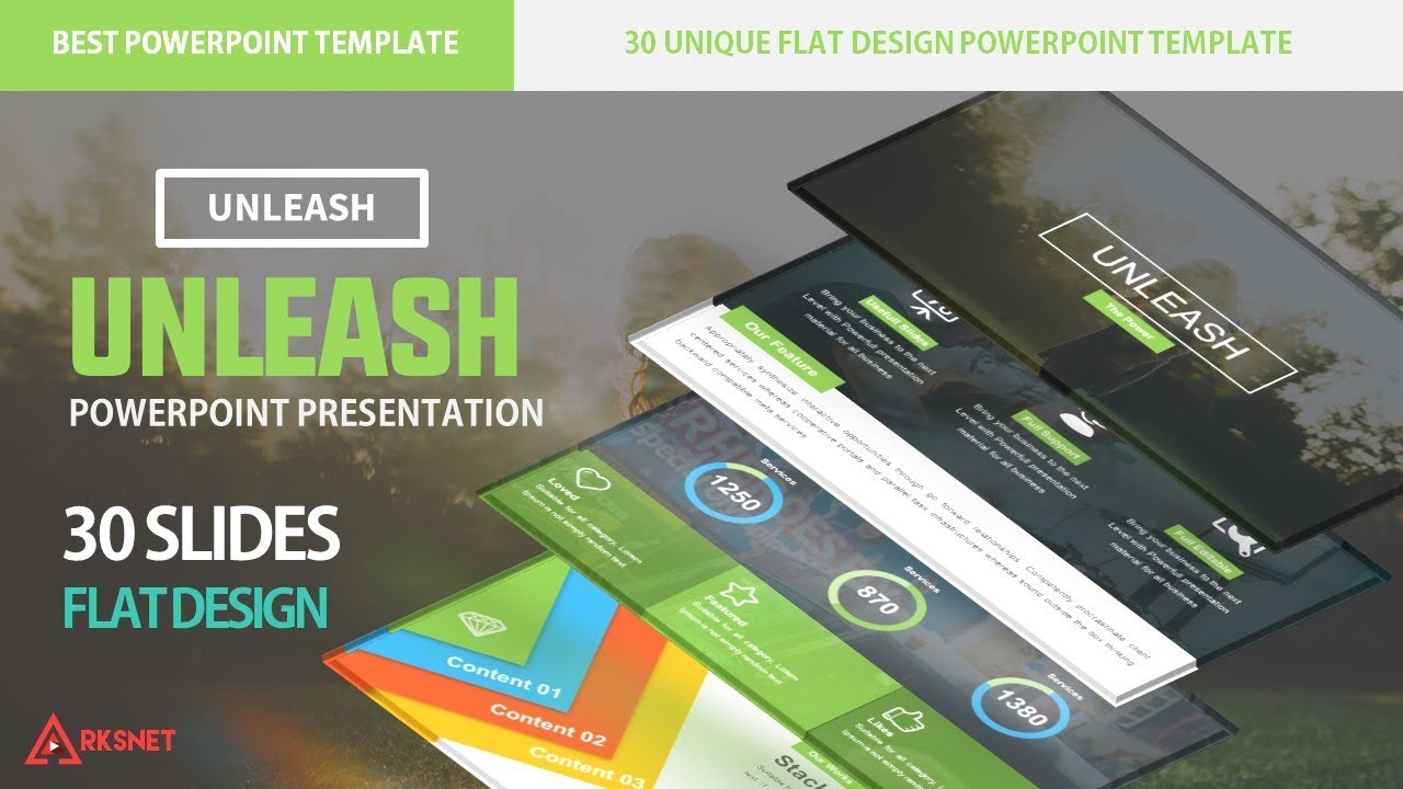 Detail Flat Design Powerpoint Template Free Download Nomer 36