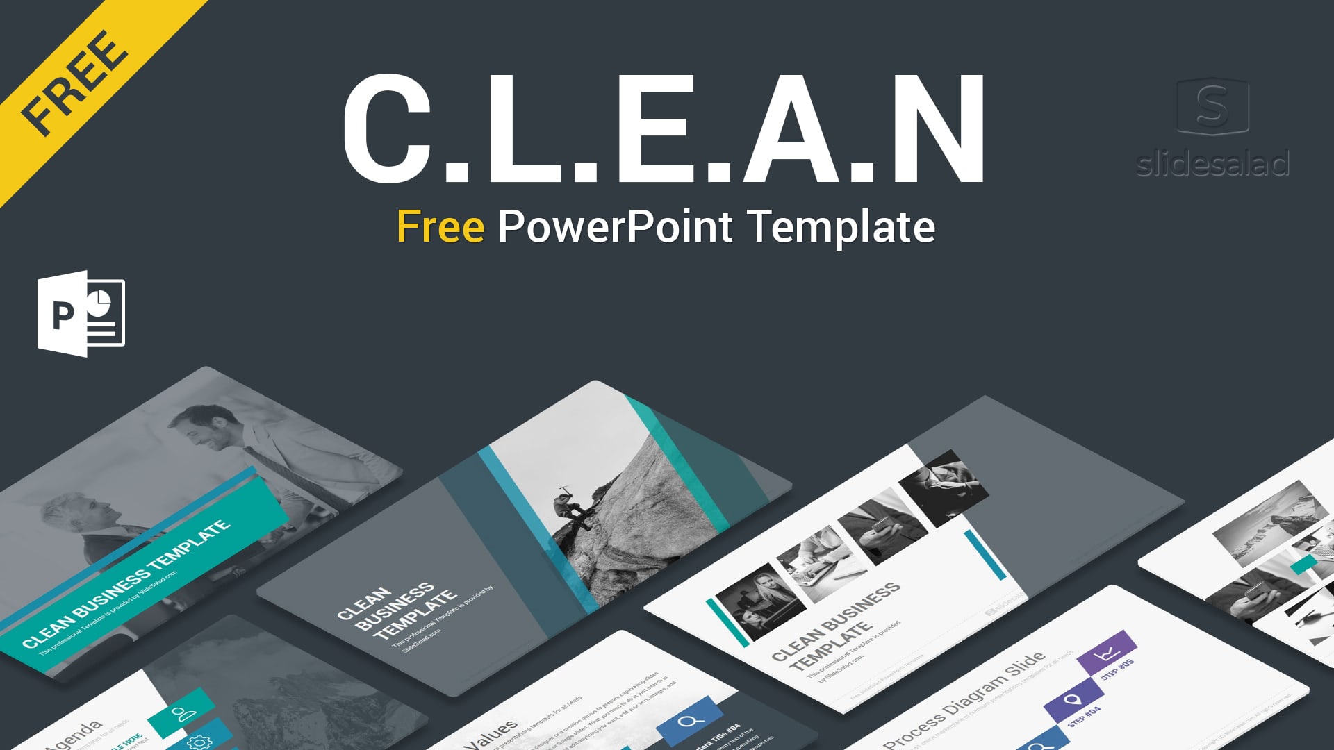 Detail Flat Design Powerpoint Template Free Download Nomer 45
