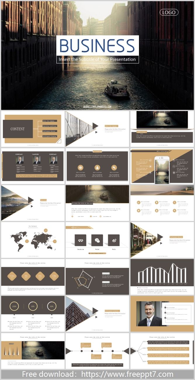 Detail Flat Design Powerpoint Template Free Download Nomer 51
