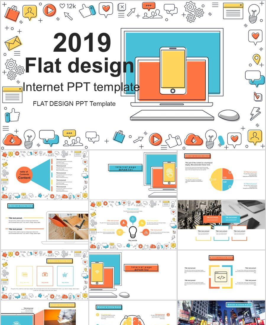 Detail Flat Design Ppt Nomer 46