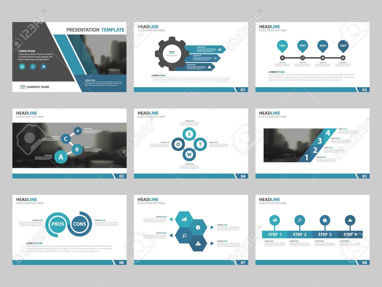 Detail Flat Design Presentation Template Nomer 33