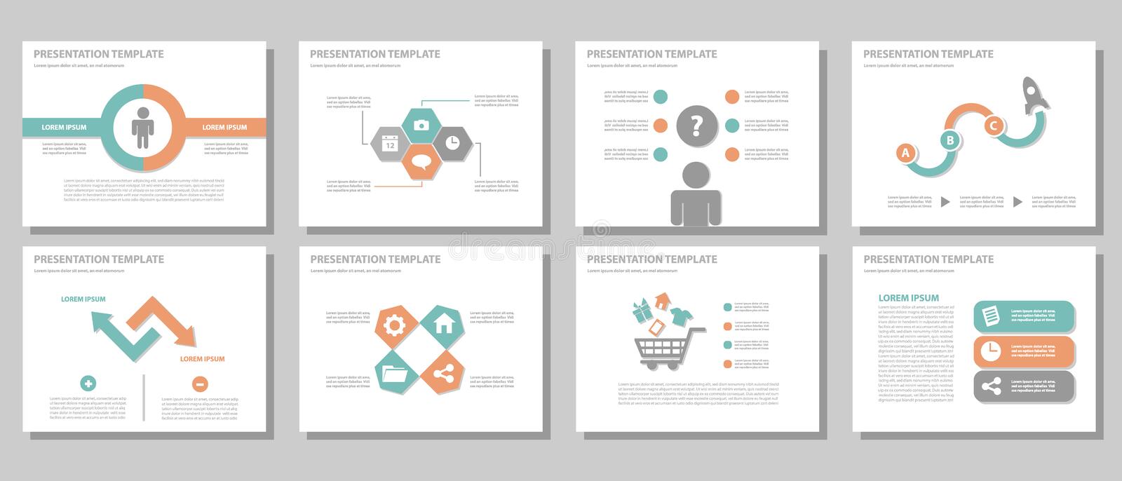Detail Flat Design Presentation Template Nomer 34