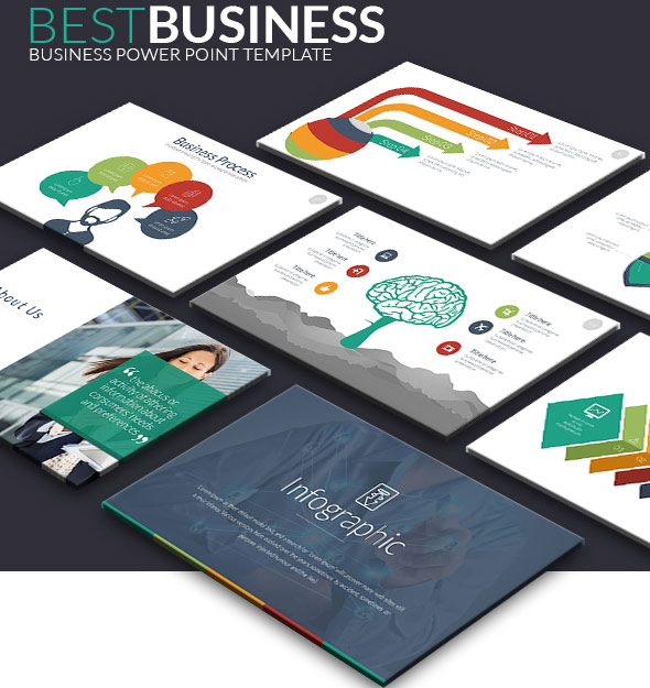 Detail Flat Design Presentation Template Nomer 42