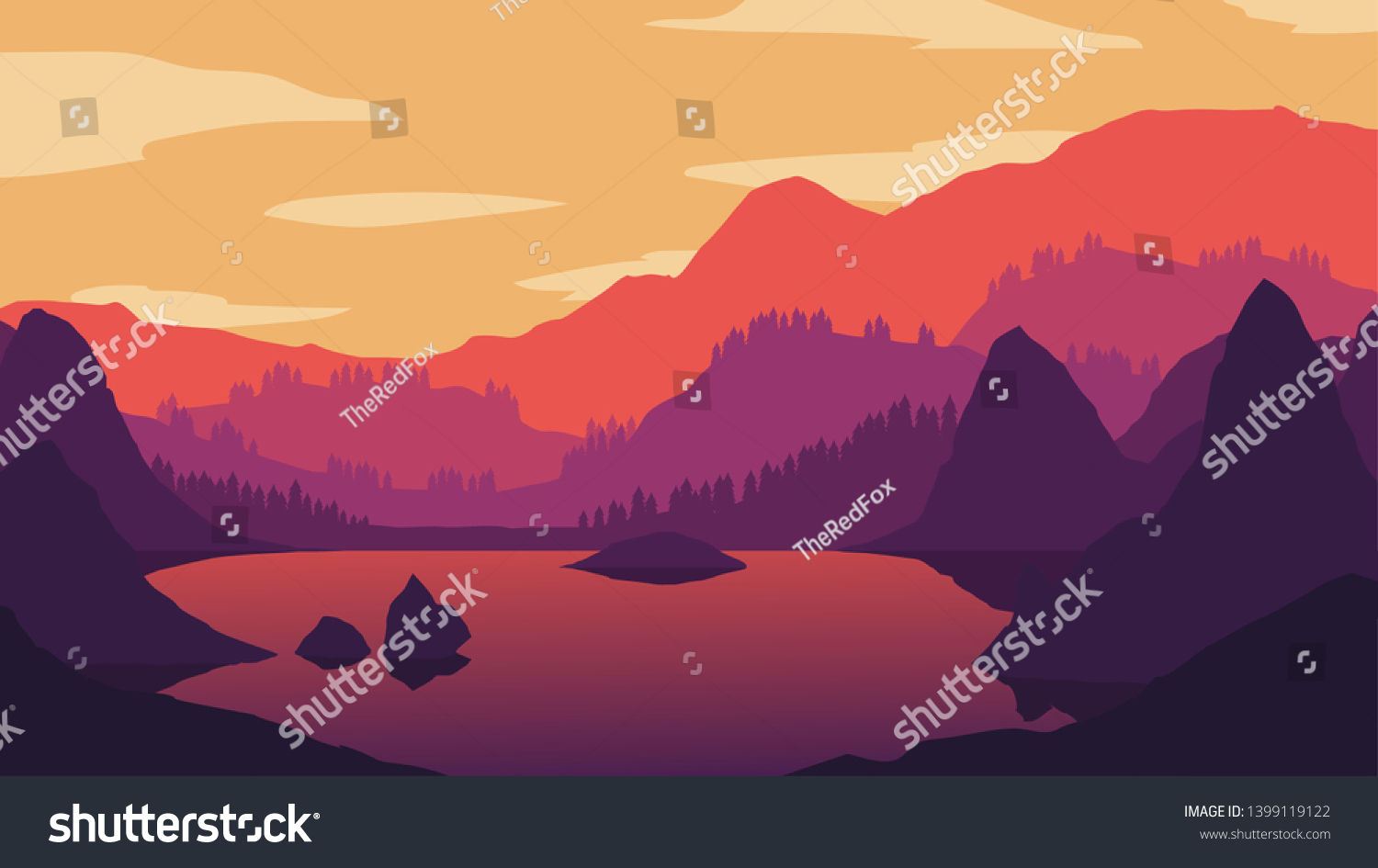 Detail Flat Landscape Wallpaper Nomer 24