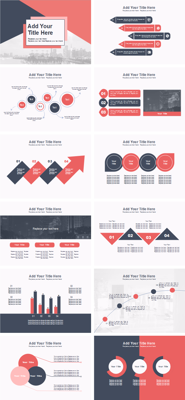 Detail Flat Presentation Template Nomer 2