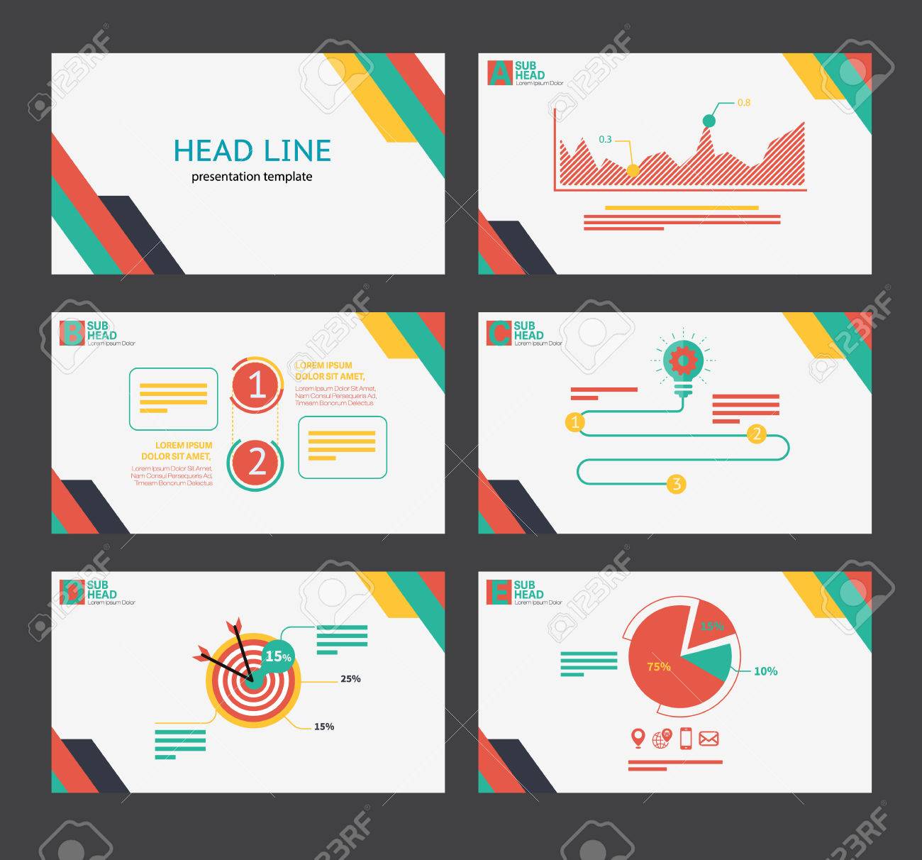 Detail Flat Presentation Template Nomer 12