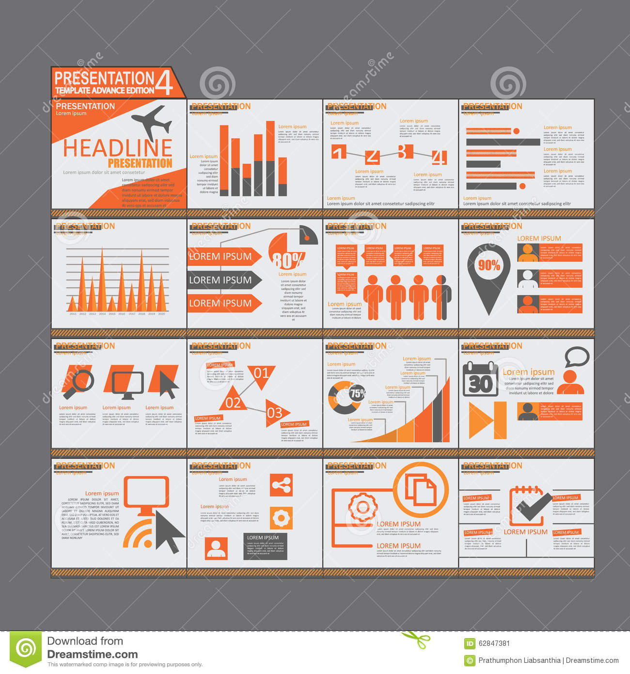 Detail Flat Presentation Template Nomer 15