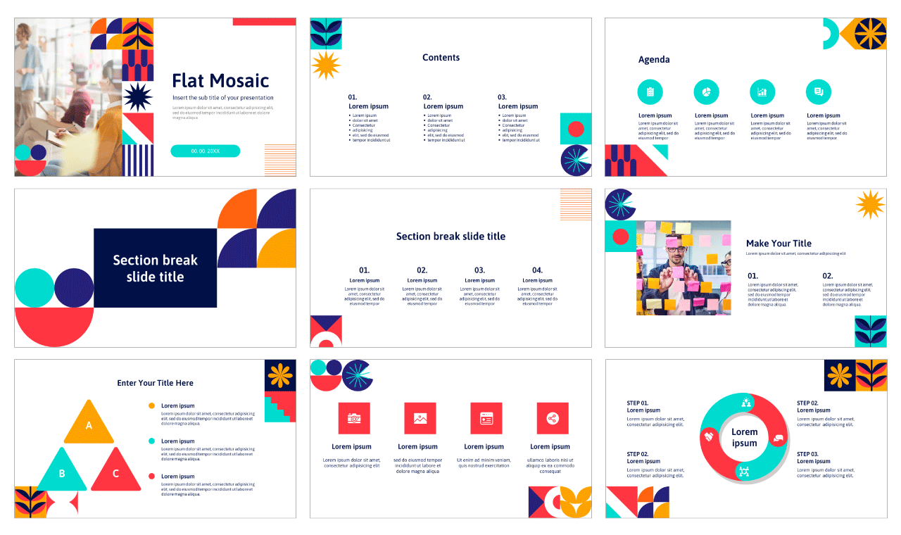 Detail Flat Presentation Template Nomer 17