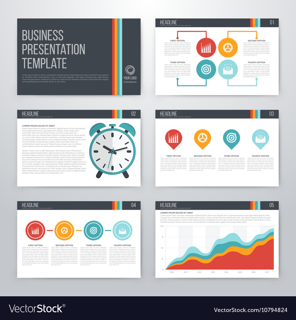 Detail Flat Presentation Template Nomer 3