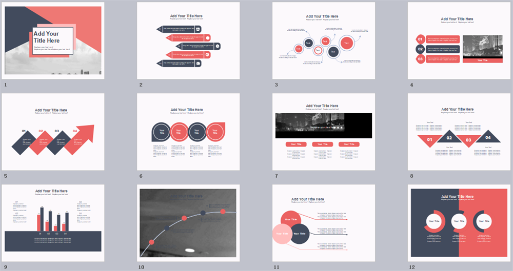 Detail Flat Presentation Template Nomer 23