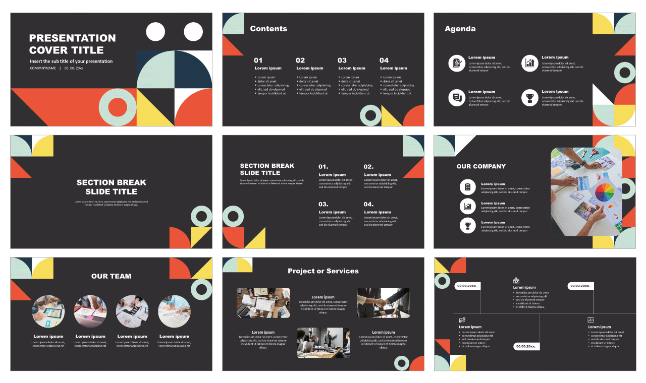 Detail Flat Presentation Template Nomer 34