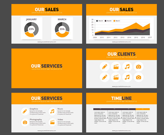 Detail Flat Presentation Template Nomer 35