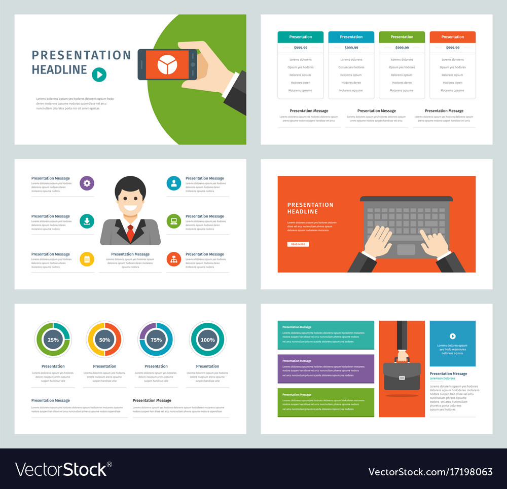 Detail Flat Presentation Template Nomer 5