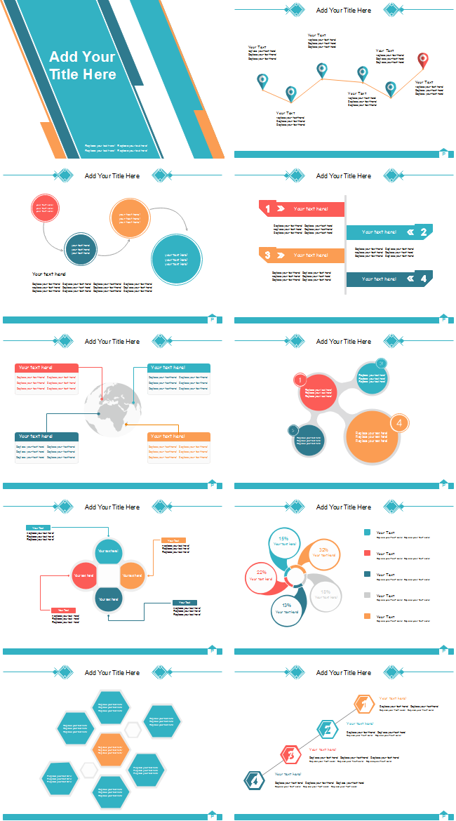 Detail Flat Presentation Template Nomer 46
