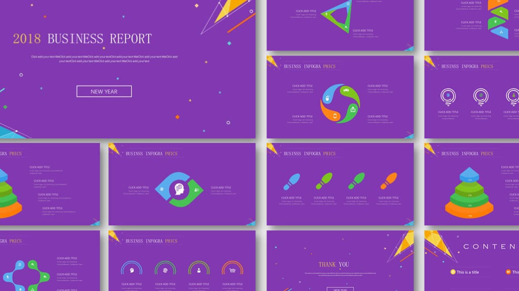 Detail Flat Presentation Template Nomer 47