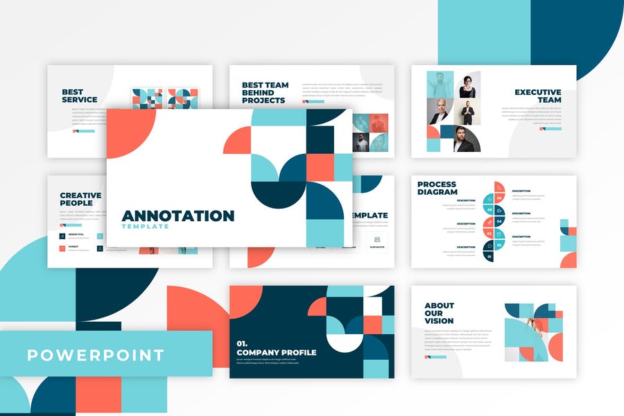 Detail Flat Presentation Template Nomer 50