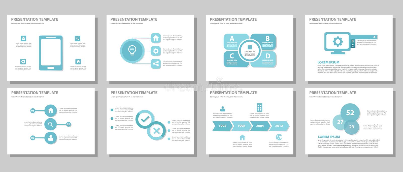Detail Flat Presentation Template Nomer 54