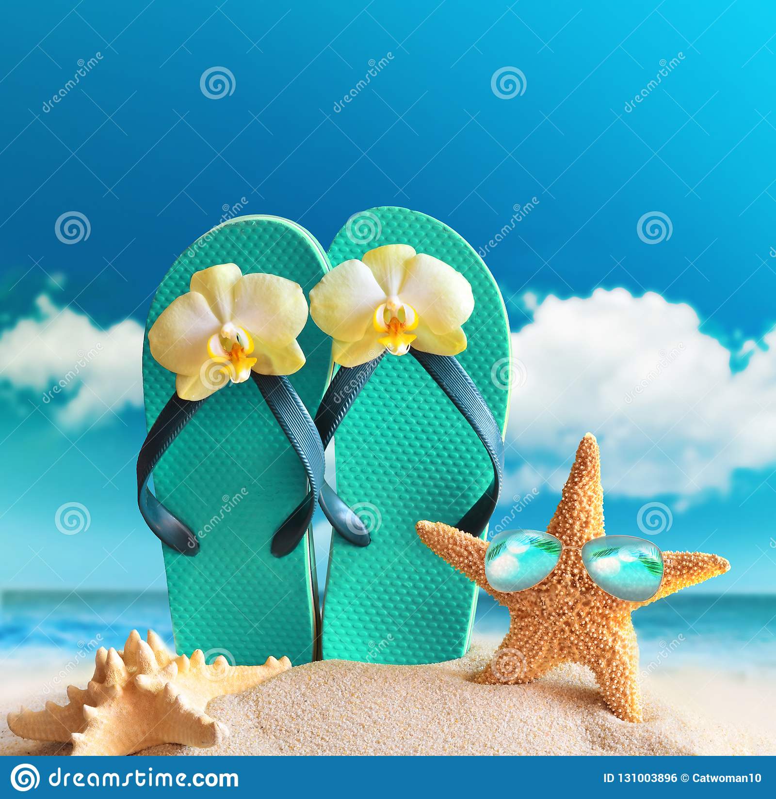 Detail Flip Flops With Starfish Nomer 55