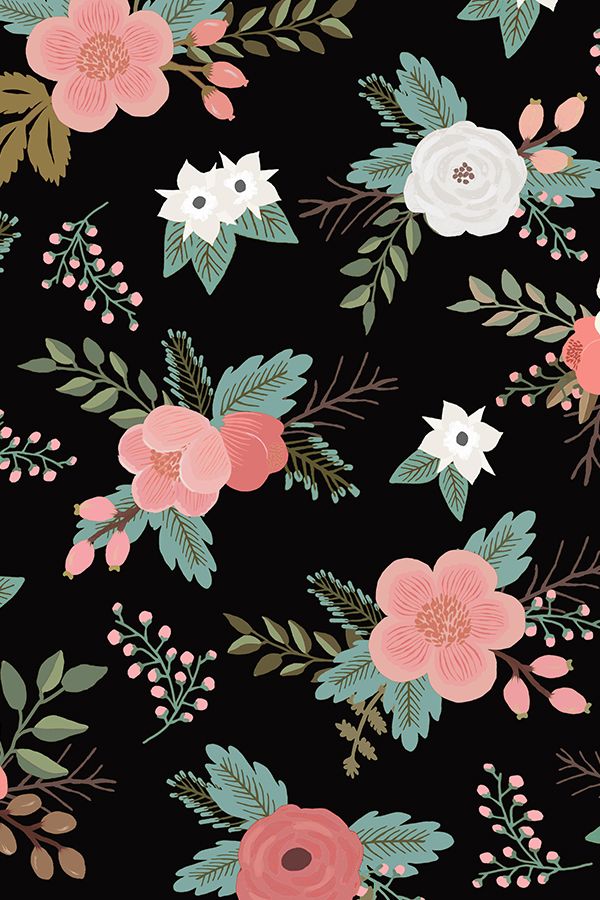 Detail Floral Background Black Nomer 11