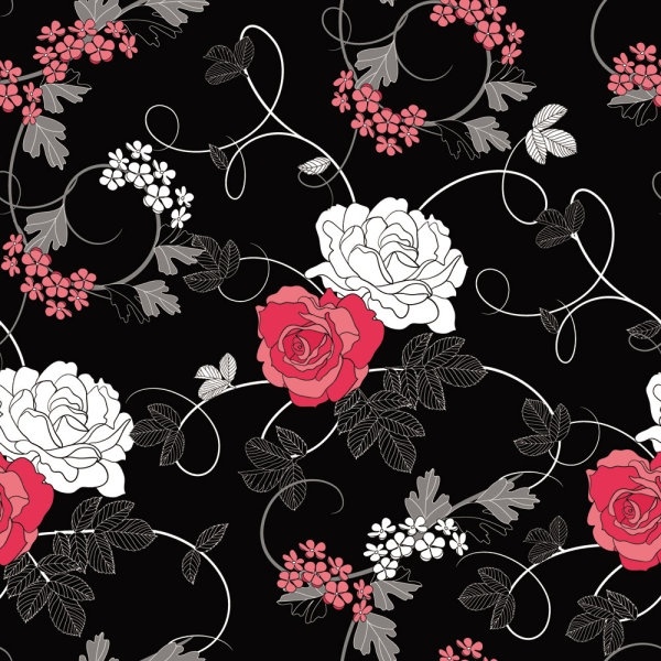 Detail Floral Background Black Nomer 13