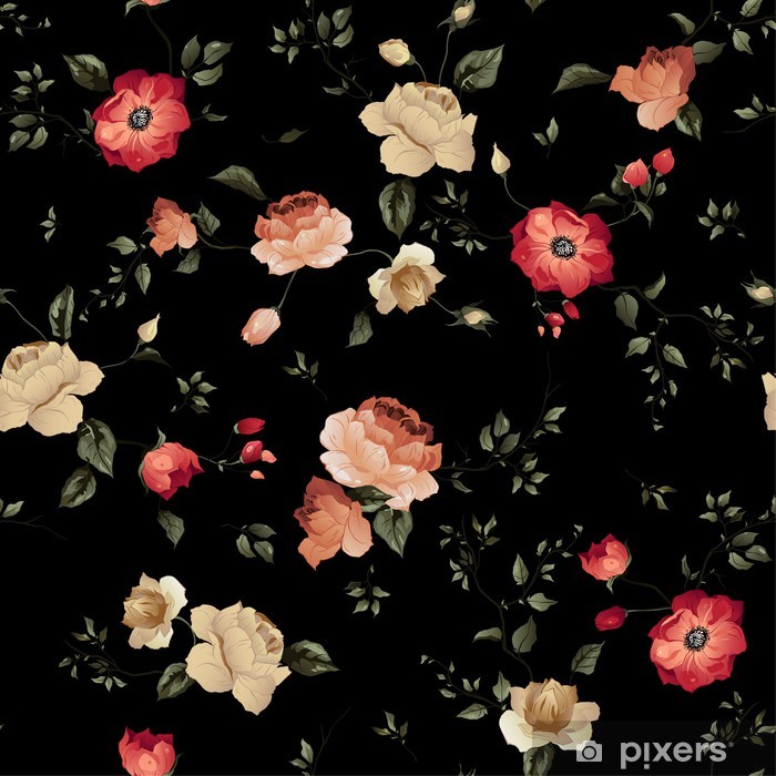 Detail Floral Background Black Nomer 24