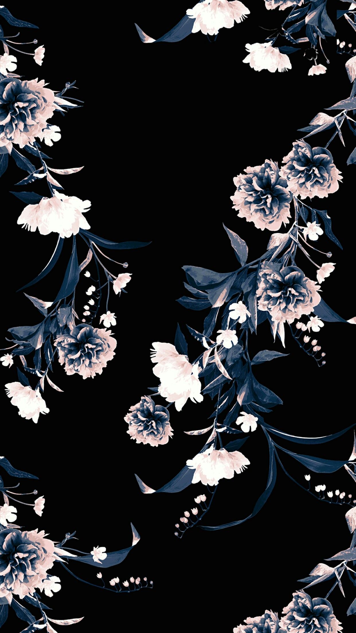 Detail Floral Background Black Nomer 26