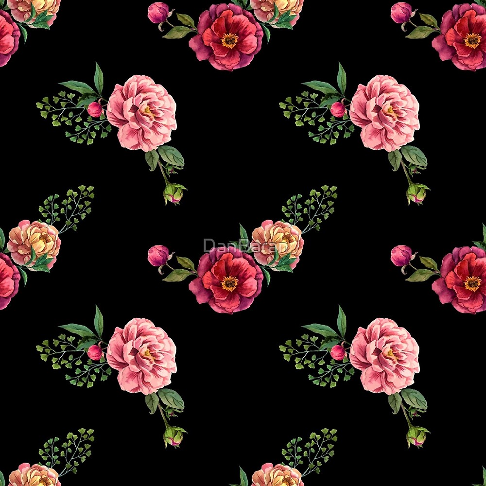 Detail Floral Background Black Nomer 28