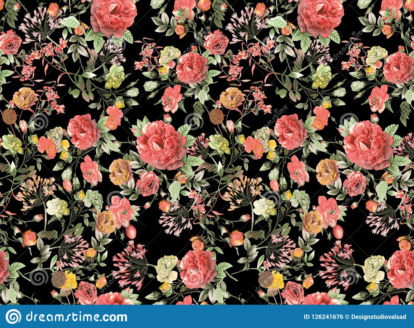 Detail Floral Background Black Nomer 30