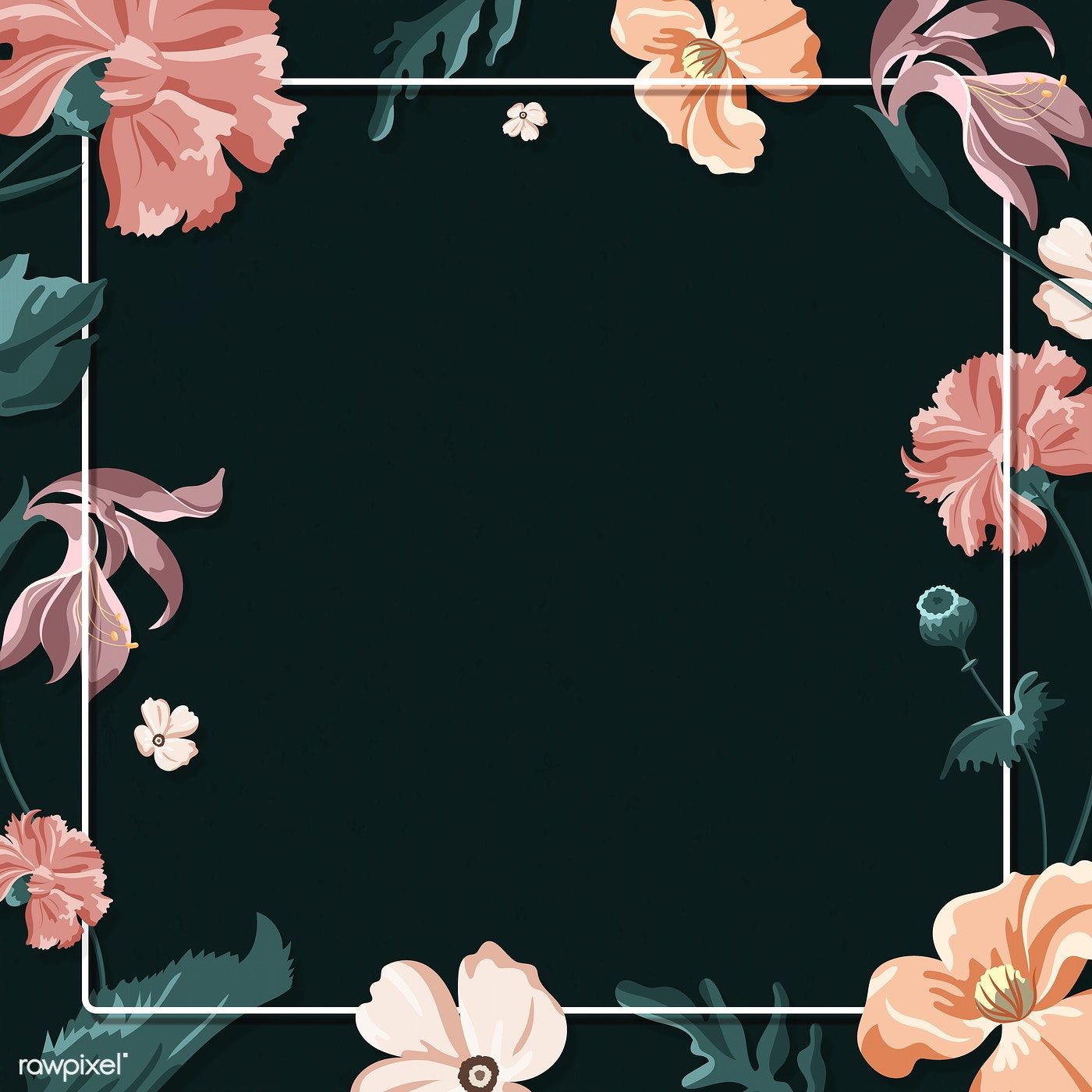 Detail Floral Background Black Nomer 5