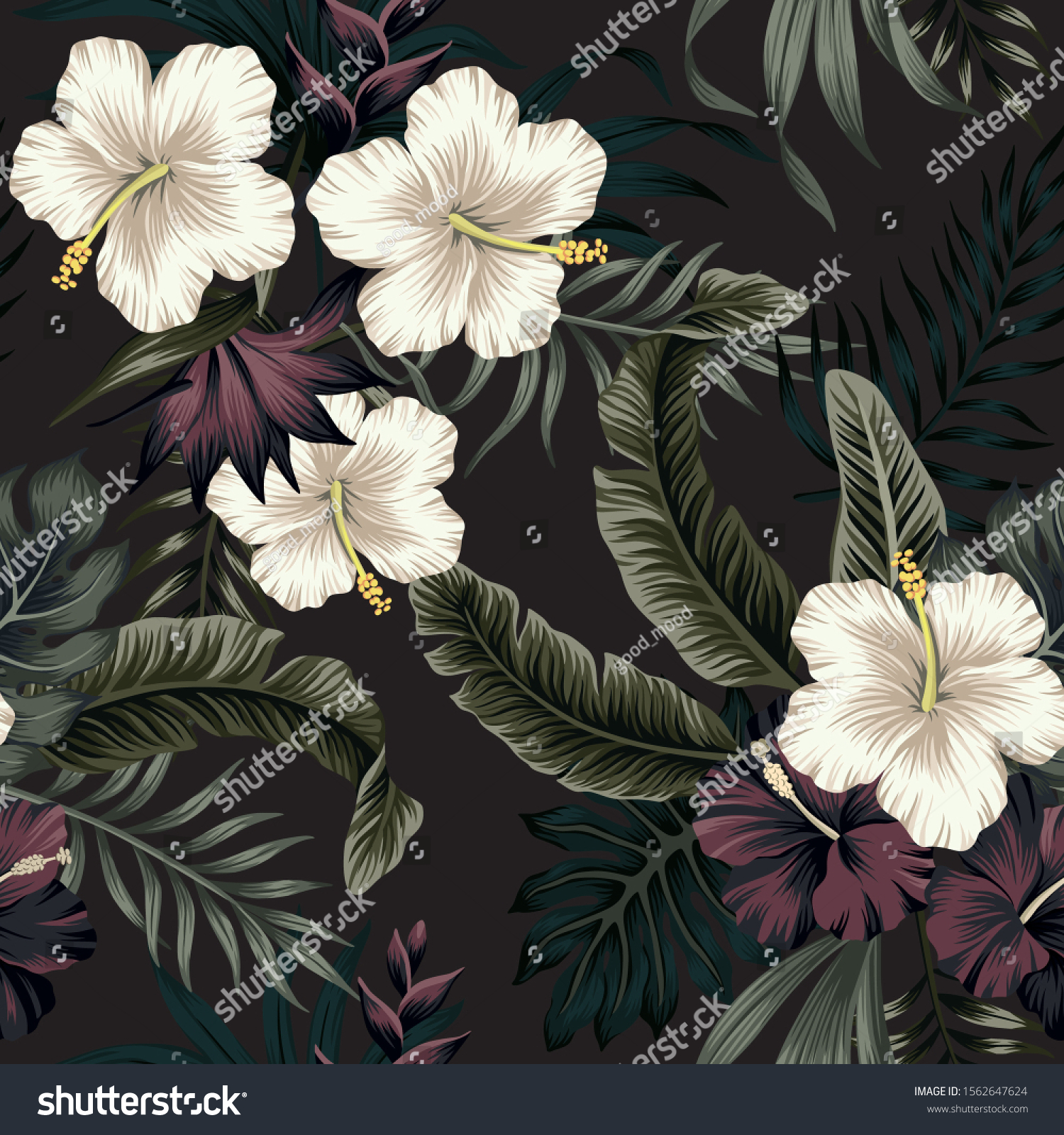 Detail Floral Background Black Nomer 36