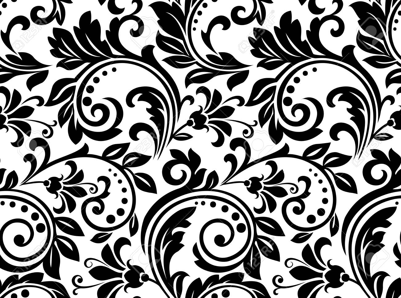 Detail Floral Background Black Nomer 44
