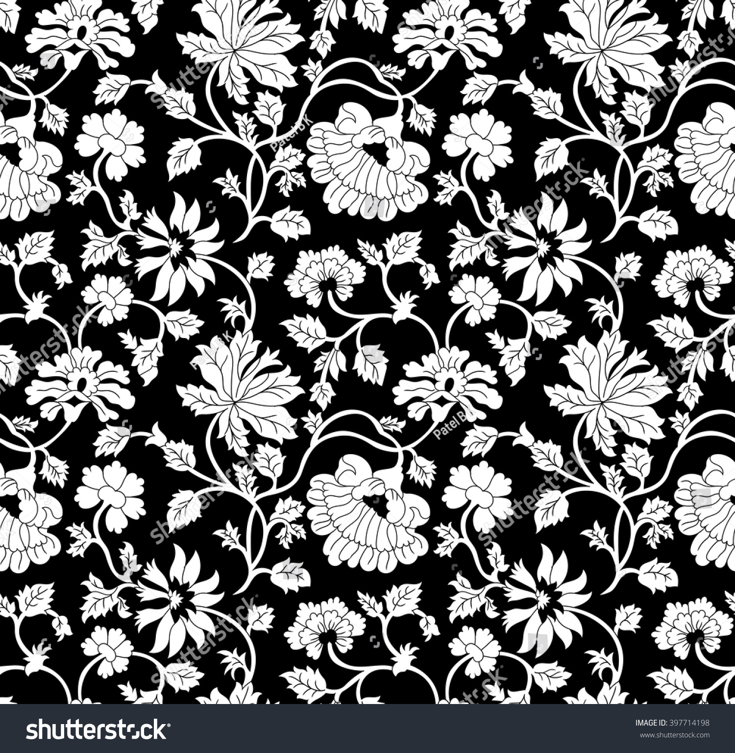 Detail Floral Background Black Nomer 47