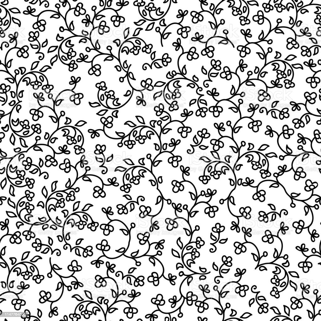 Detail Floral Background Black And White Nomer 13