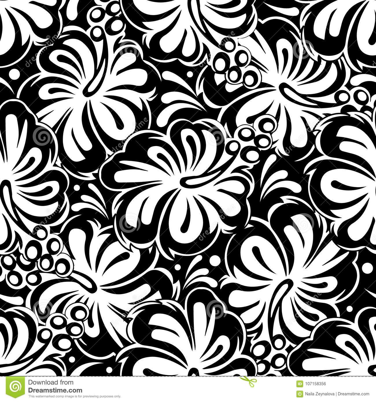 Detail Floral Background Black And White Nomer 15