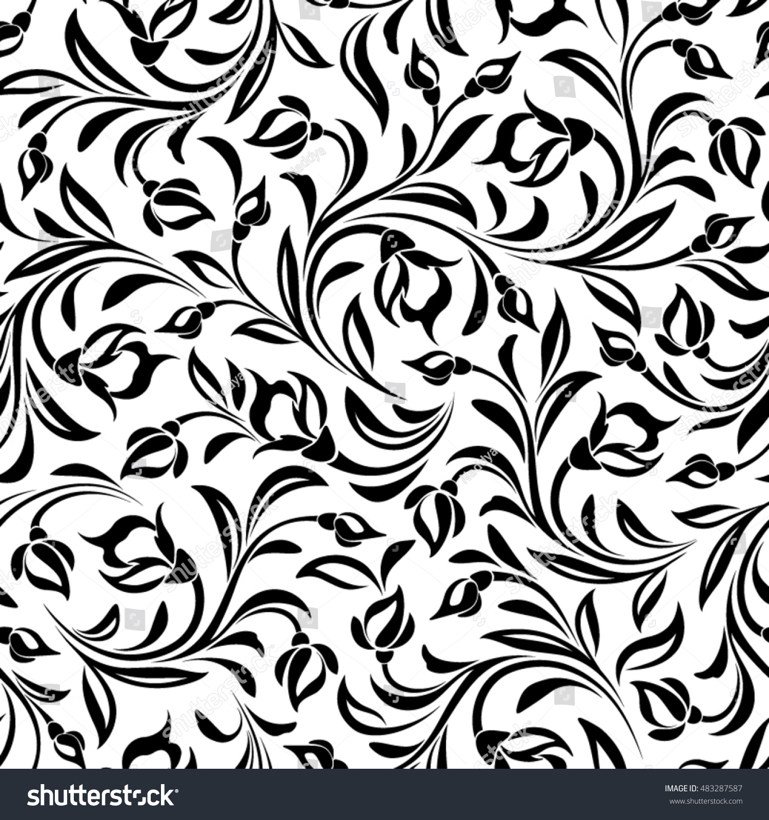 Detail Floral Background Black And White Nomer 20