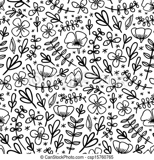 Detail Floral Background Black And White Nomer 25