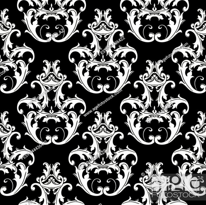 Detail Floral Background Black And White Nomer 36