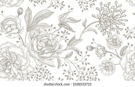 Detail Floral Background Black And White Nomer 47