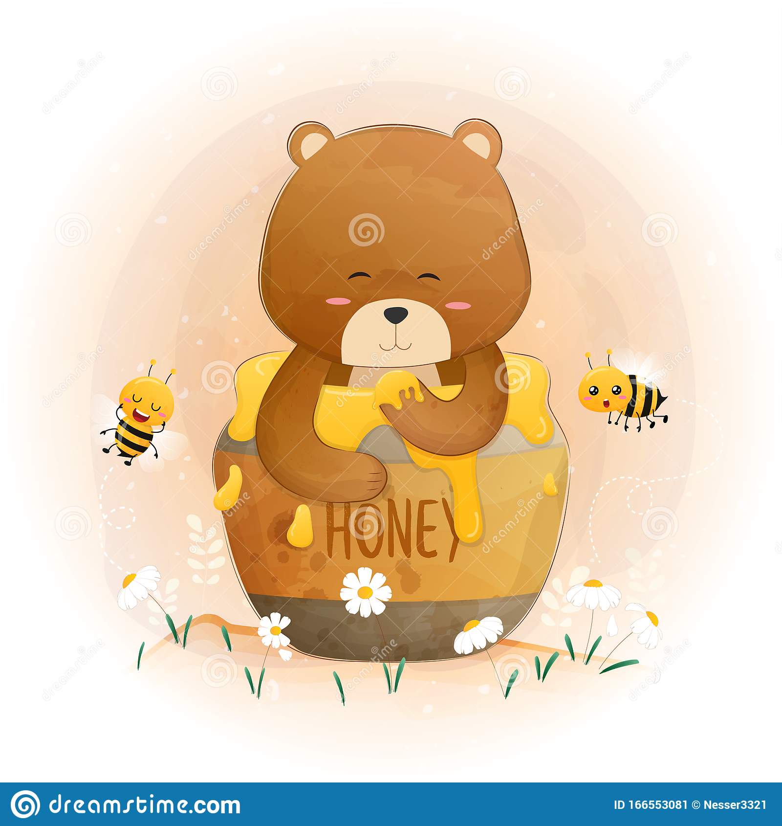 Detail Floral Bear Honey Pot Nomer 42