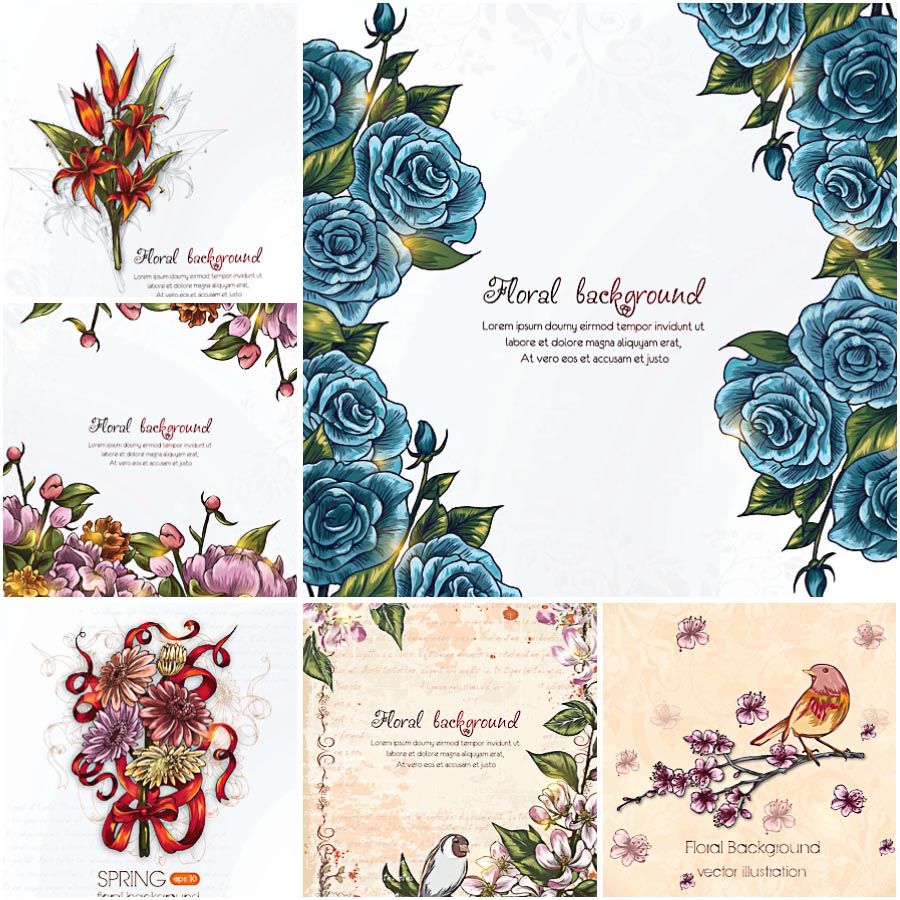 Detail Floral Frame Vector Free Download Nomer 27