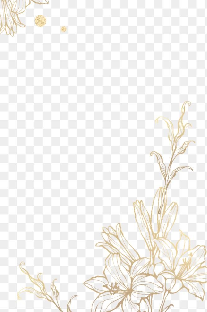 Floral Gold Png - KibrisPDR