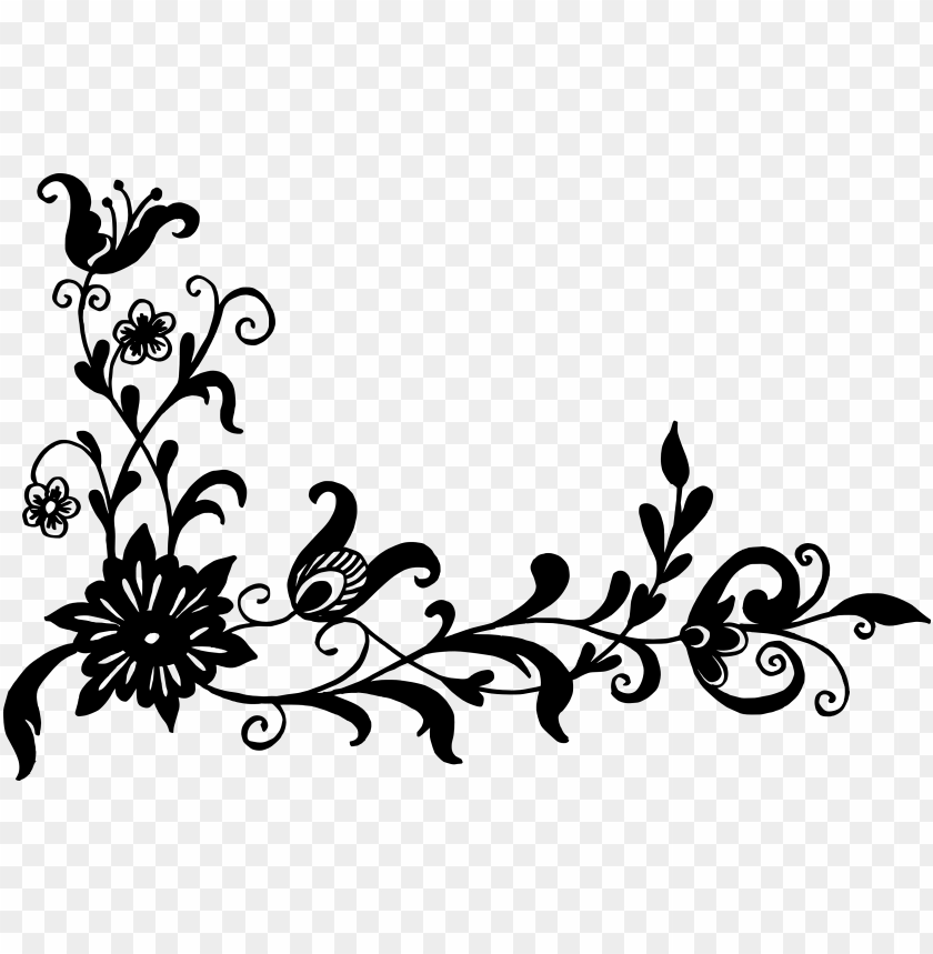 Detail Floral Ornament Corner Png Nomer 17