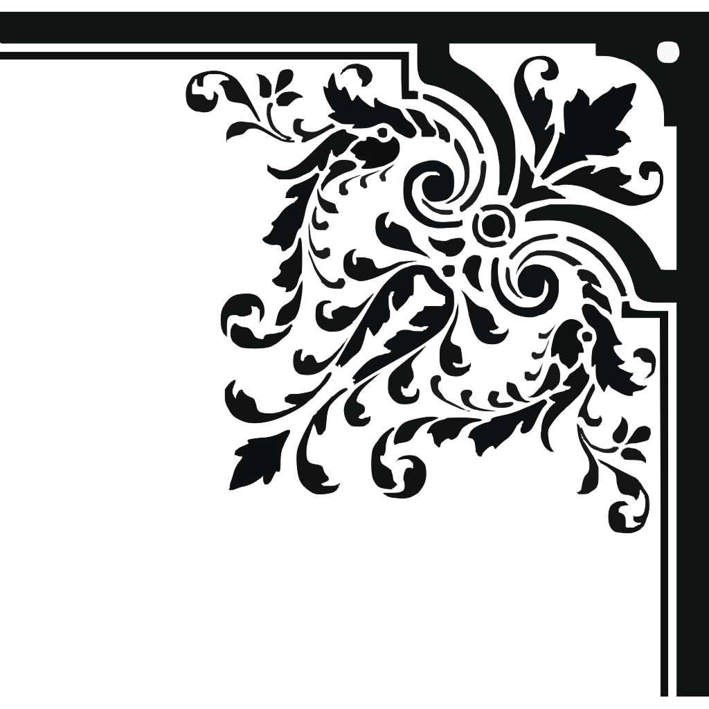 Detail Floral Ornament Corner Png Nomer 18