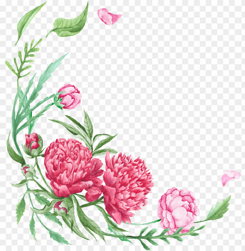 Detail Floral Ornament Corner Png Nomer 20